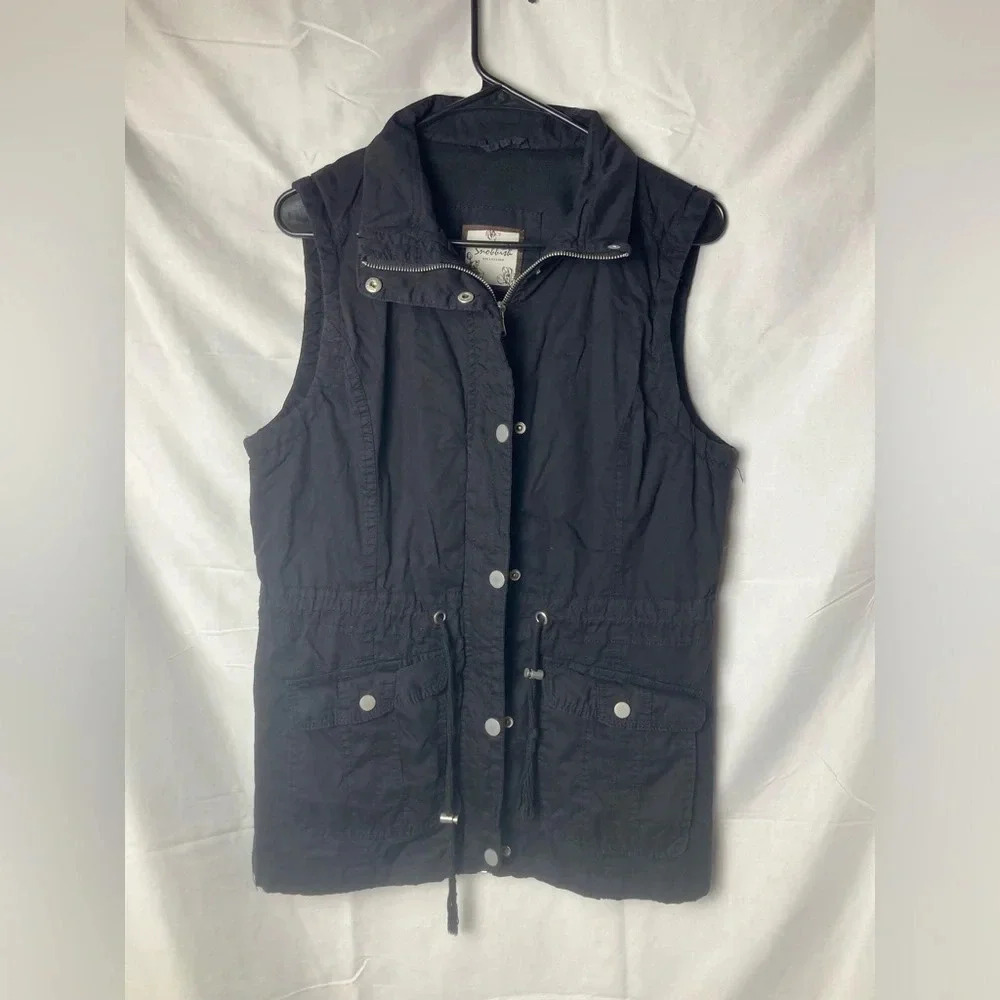 Snobbish collection‎ black zipper and button down vest woman’s size large
